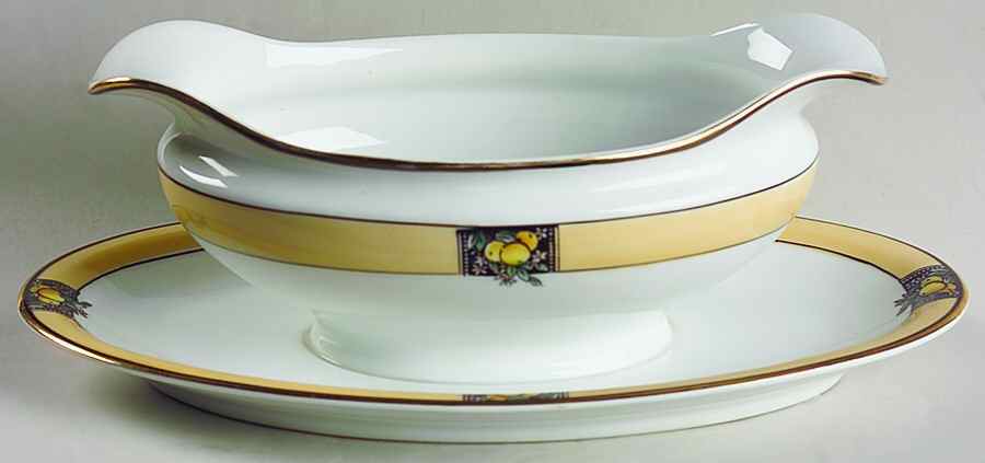 Florida Gravy Boat with Attached Underplate by Noritake-1