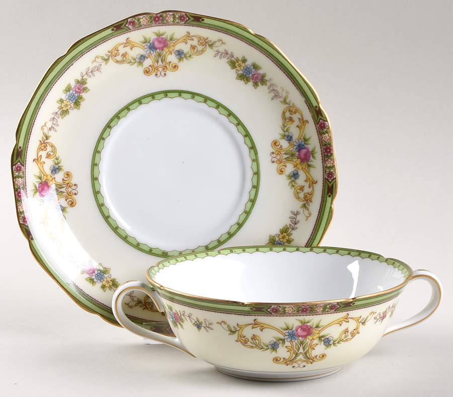 Florola Flat Cream Soup Bowl & Saucer Set by Noritake-1
