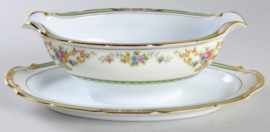 Florola Gravy Boat with Attached Underplate by Noritake-1