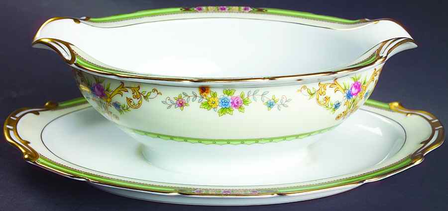 Florola Gravy Boat with Attached Underplate by Noritake-1
