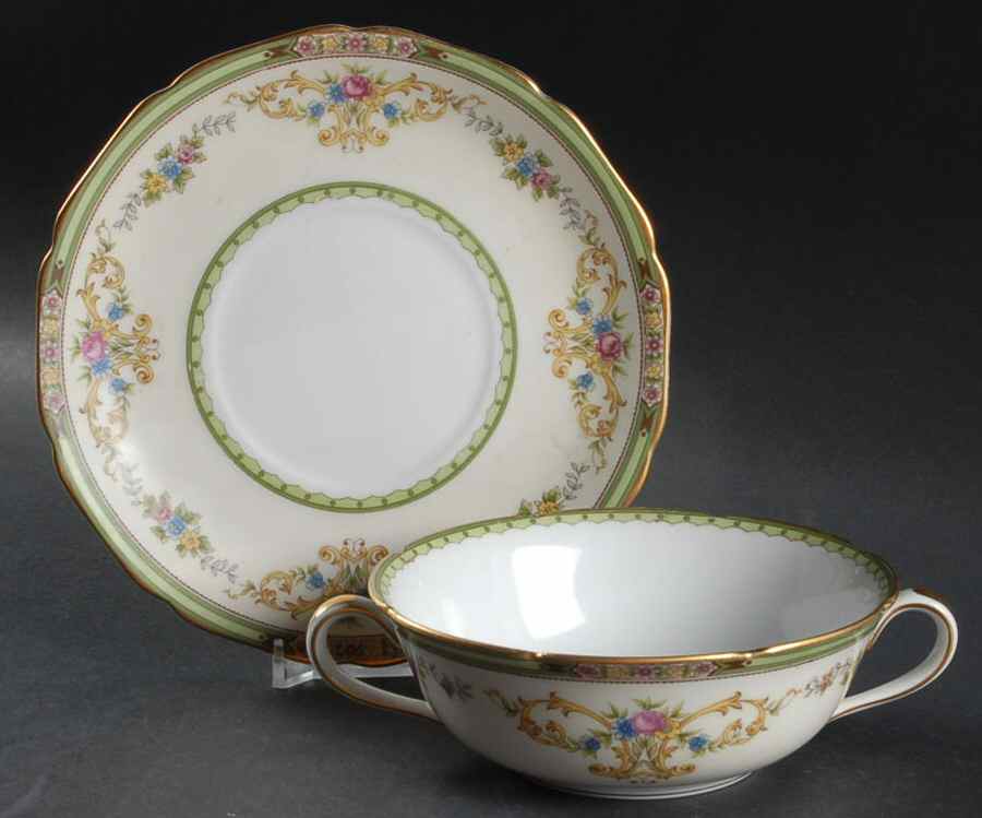 Florola Flat Cream Soup Bowl & Saucer Set by Noritake-1