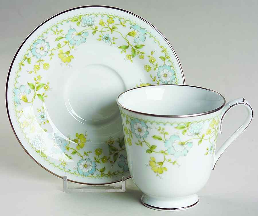 Flourish Footed Cup & Saucer Set by Noritake-1