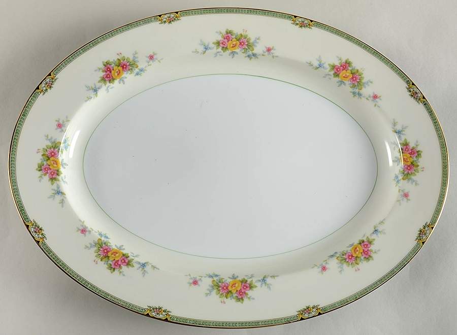 Floweree 16" Oval Serving Platter by Noritake-1