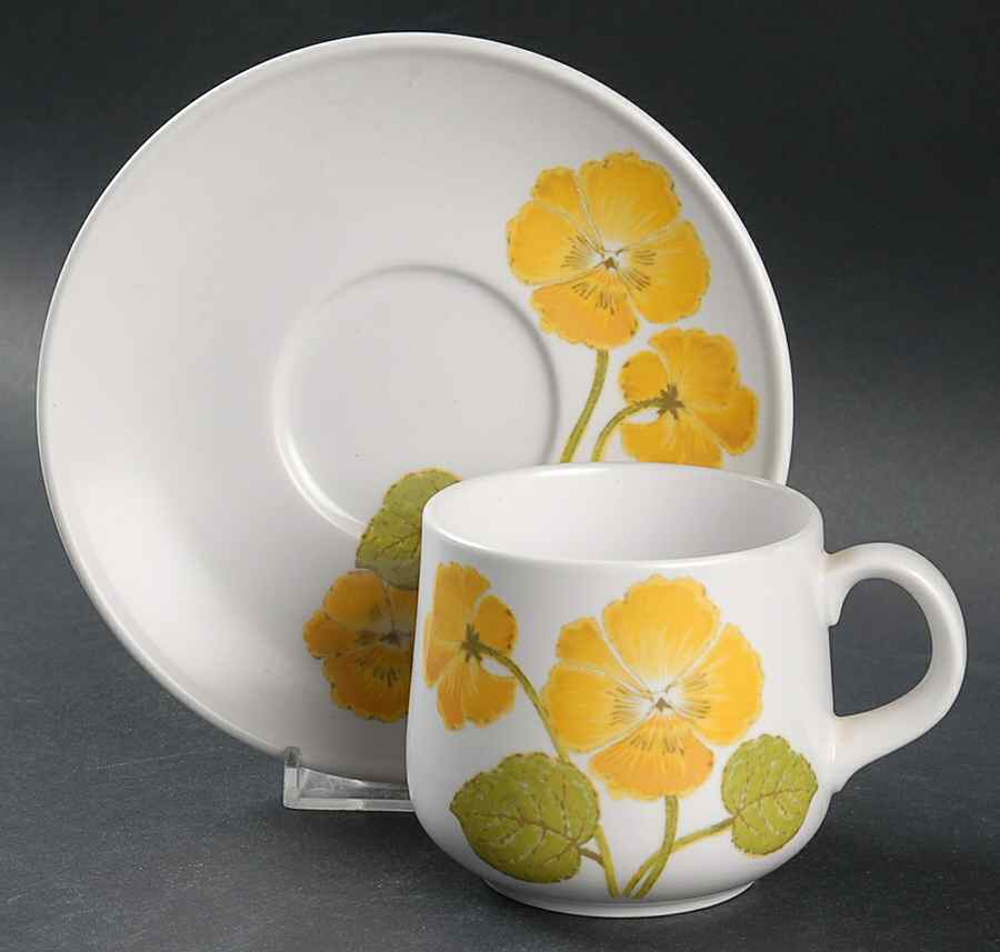 Flower Time Flat Cup & Saucer Set by Noritake-1