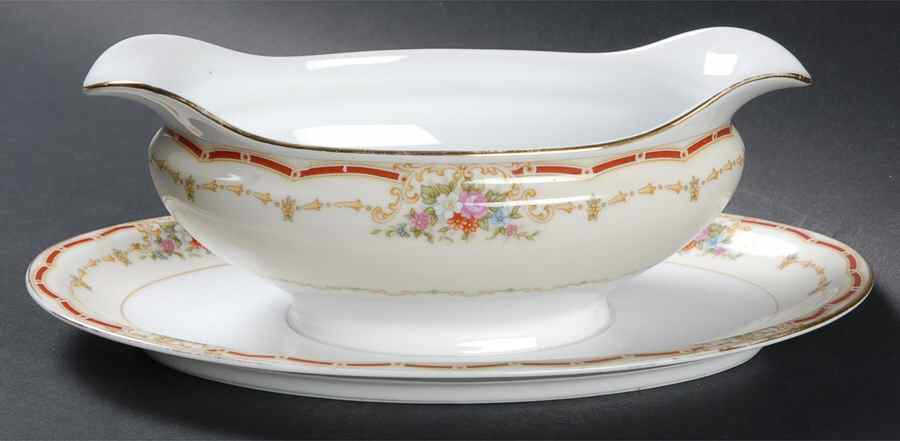 Fondale Gravy Boat with Attached Underplate by Noritake-1