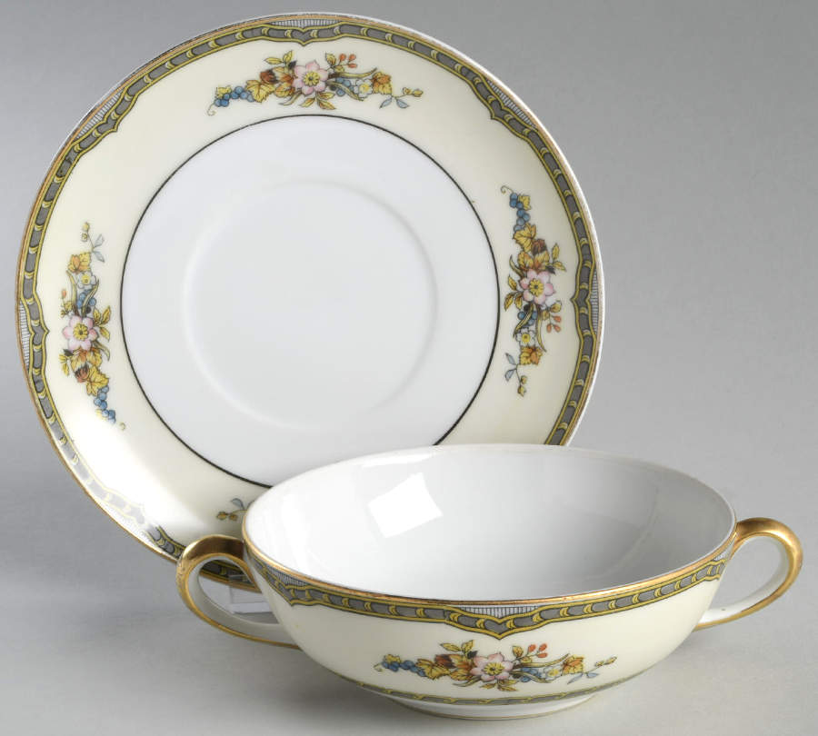 Fontaine Flat Cream Soup Bowl & Saucer Set by Noritake-1