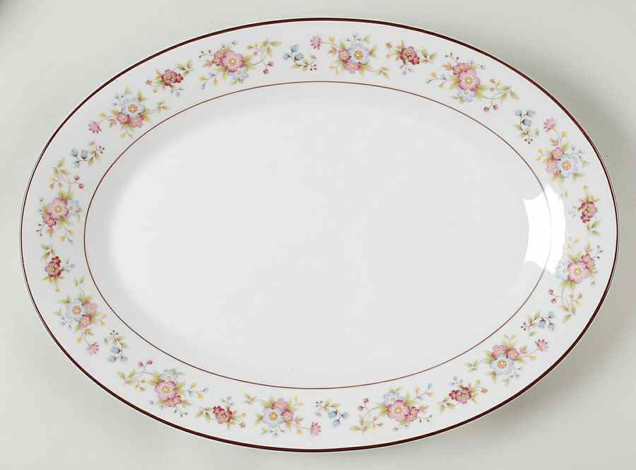 Forever 14" Oval Serving Platter by Noritake-1