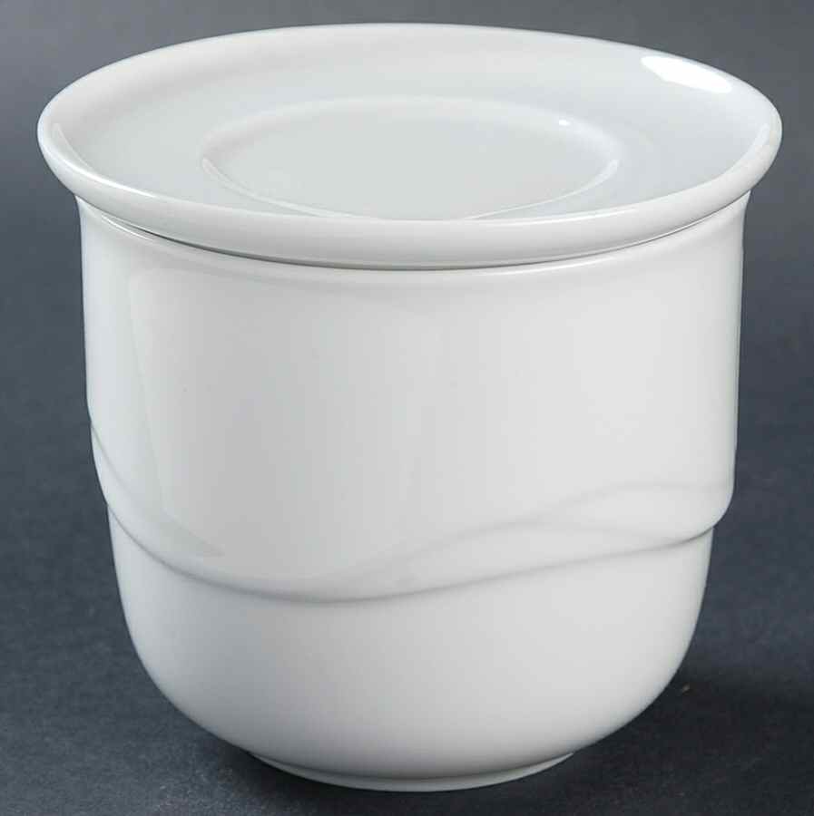 Foam White Sugar Bowl & Lid (Sugar Bowl Open & Butter Pat) by Noritake-1