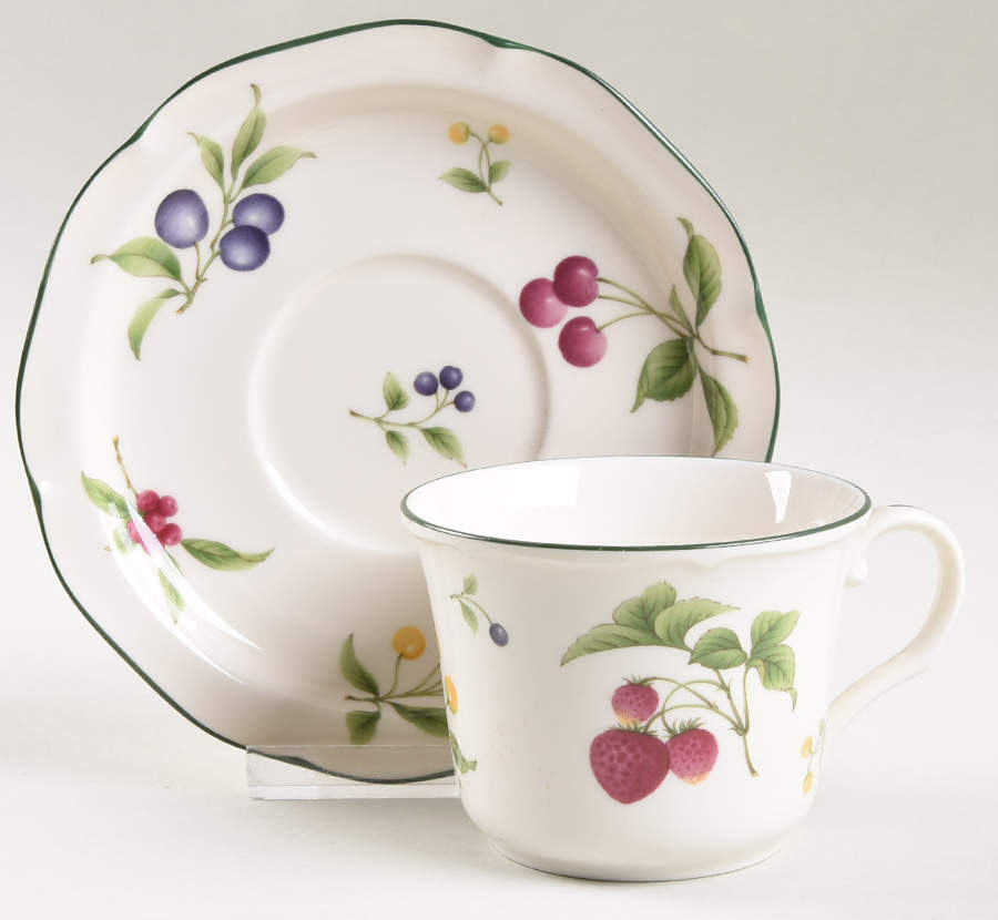 Fruit Parfait Flat Cup & Saucer Set by Noritake-1