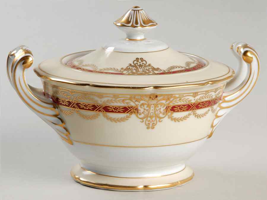 Gacahad Red Sugar Bowl & Lid by Noritake-1