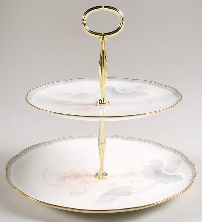Garden Empress 6 5/8"-10"  2 Tiered Serving Tray (Dp, Sp) HC by Noritake-1