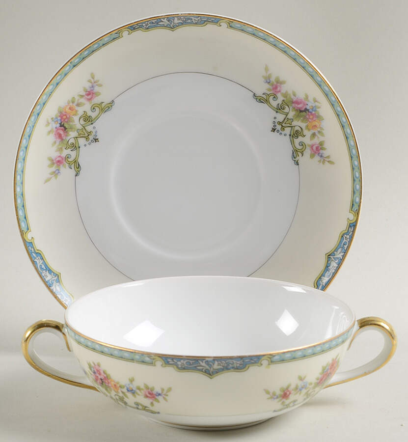 Gainsboro Flat Cream Soup Bowl & Saucer Set by Noritake-1