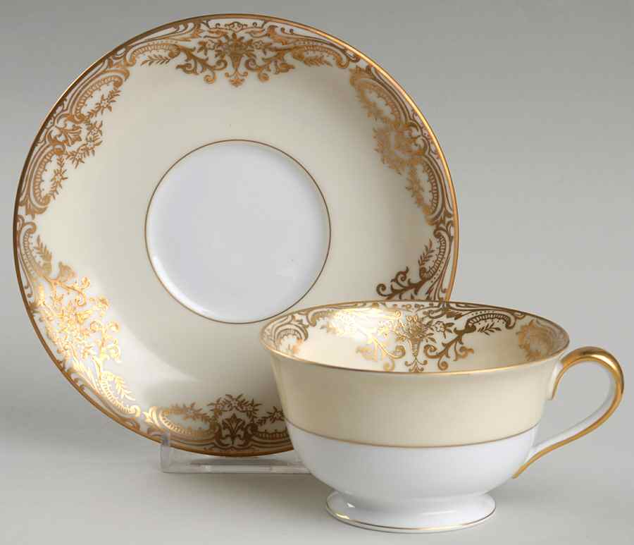 Gainford Footed Cup & Saucer Set by Noritake-1