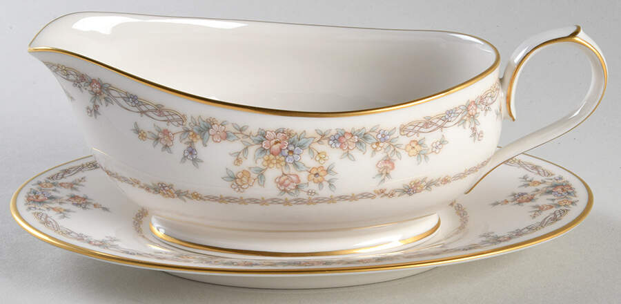 Gallery Gravy Boat & Underplate (Relish/Butter) by Noritake-1