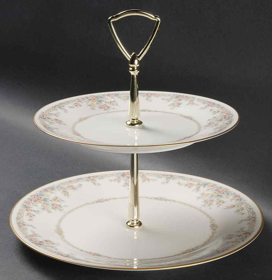 Gallery 2 Tiered Serving Tray (Dinner & Salad Plate) by Noritake-1