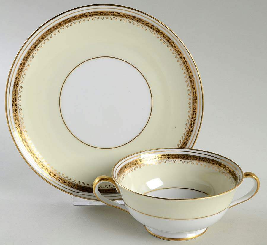 Garfield (Smooth) Footed Cream Soup Bowl & Saucer Set by Noritake-1