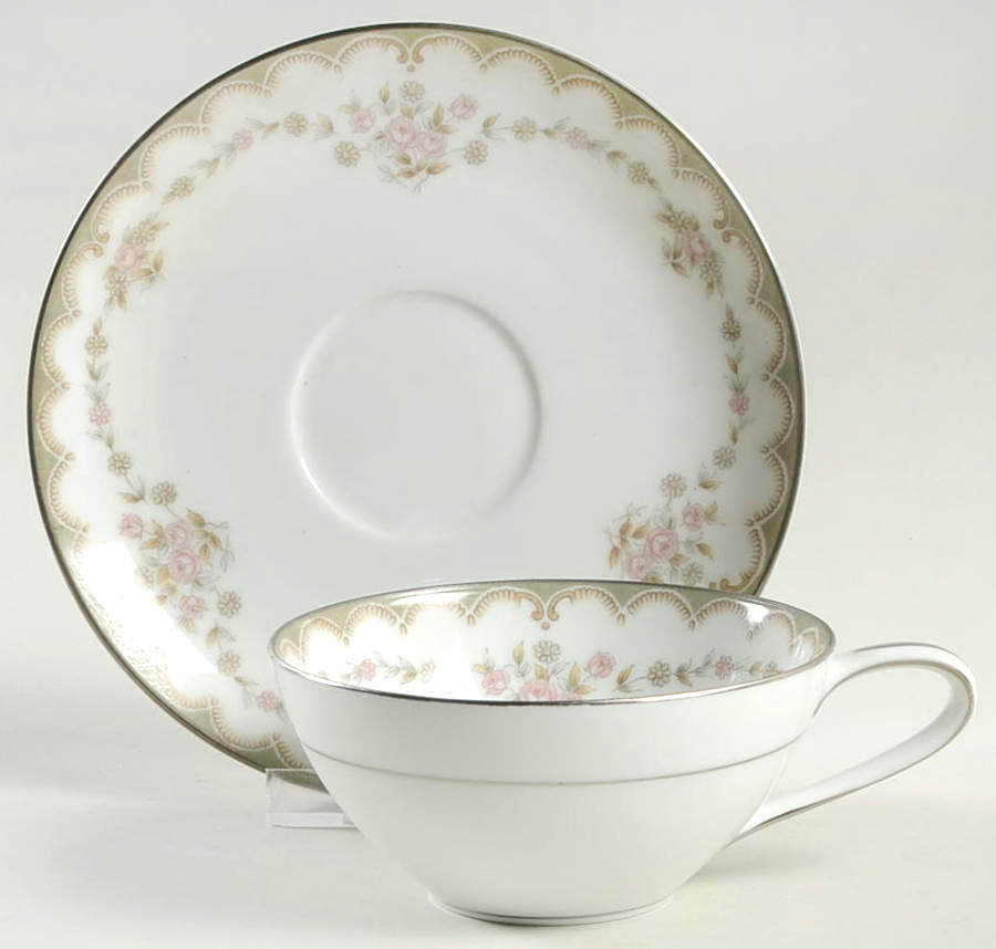 Garland Flat Cup & Saucer Set by Noritake-1