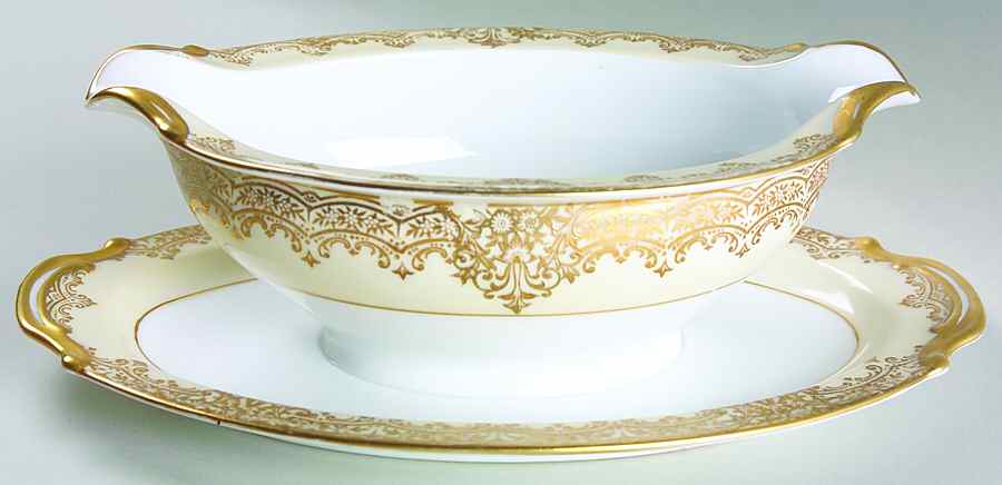 Garland Gravy Boat with Attached Underplate by Noritake-1