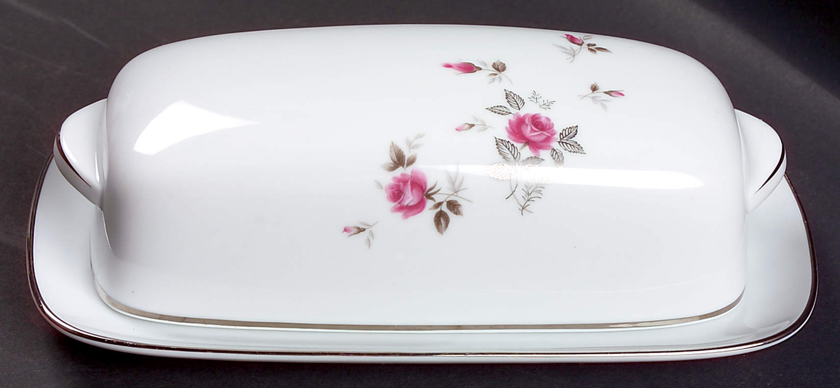 Garnet Rose 1/4 Lb Covered Butter by Noritake-1