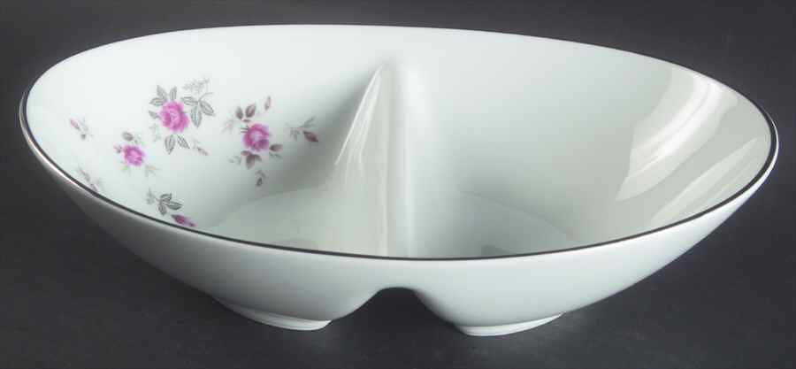 Garnet Rose 10" Oval Divided Vegetable Bowl by Noritake-1