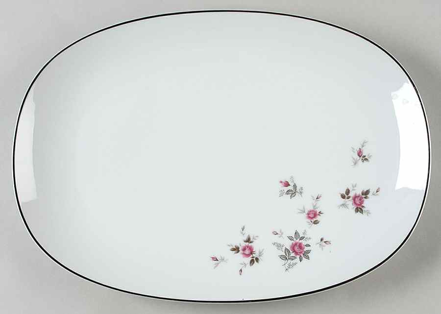 Garnet Rose 13" Oval Serving Platter by Noritake-1