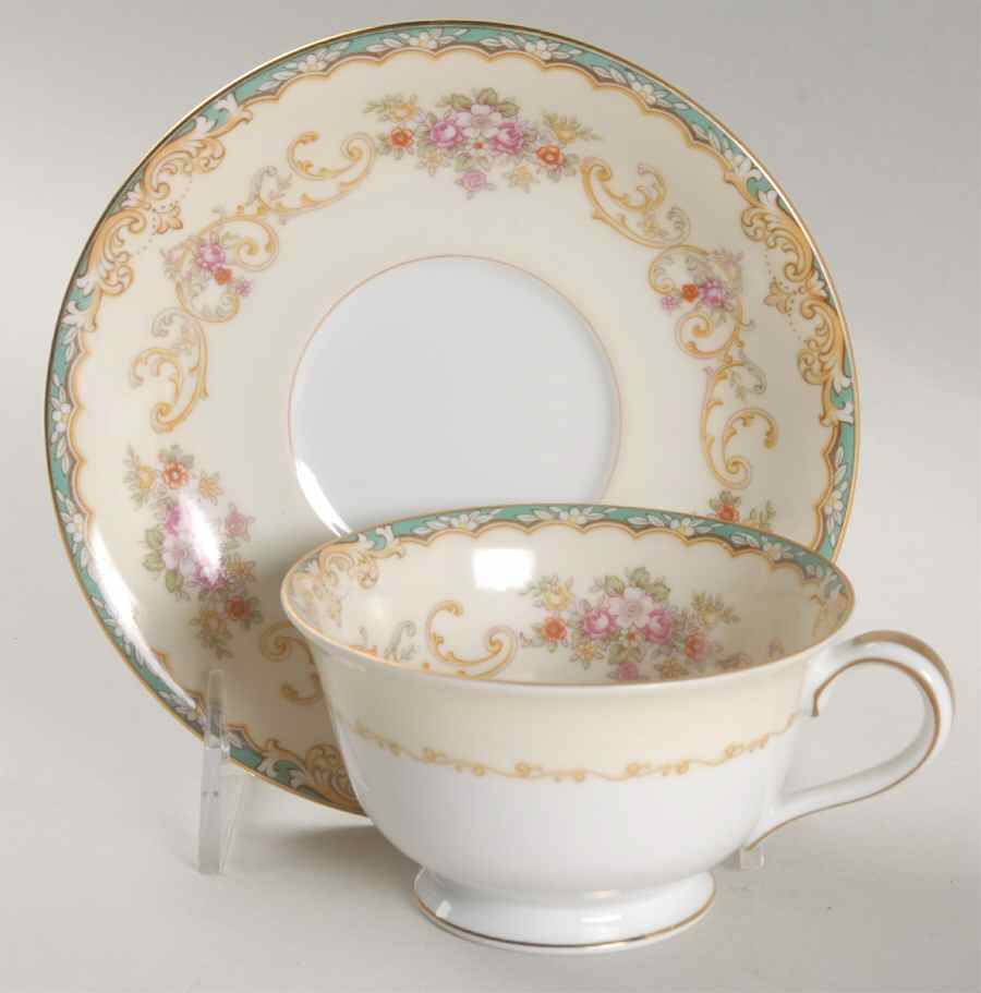 Gavotte Footed Cup & Saucer Set by Noritake-1