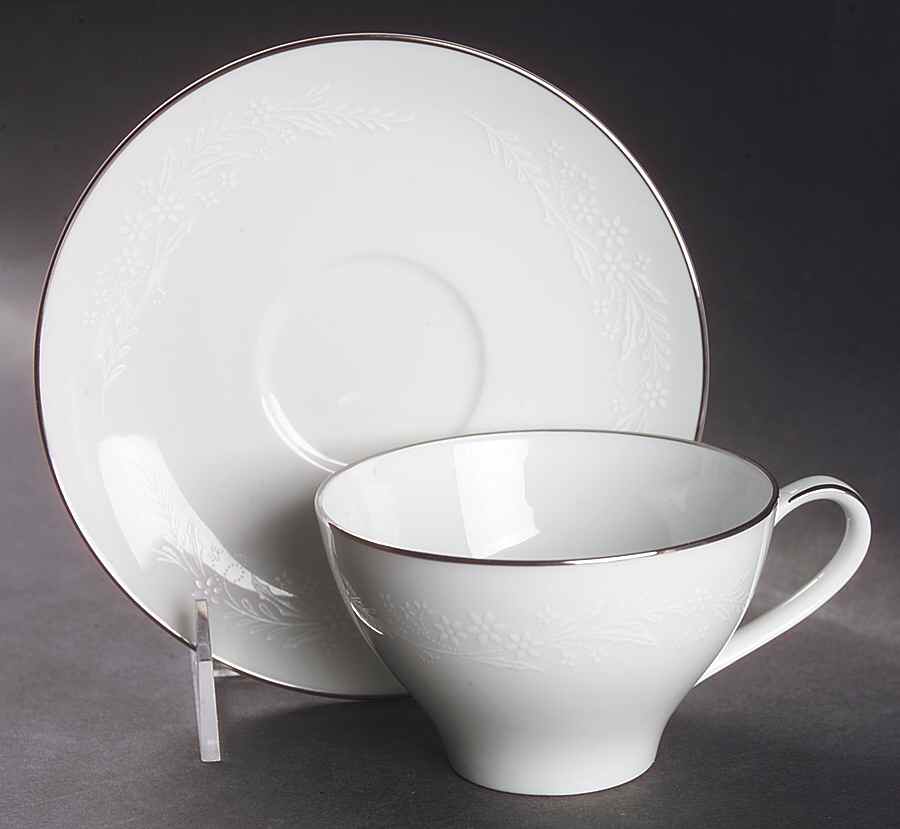 Georgian Flat Cup & Saucer Set by Noritake-1