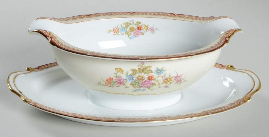 Georgette Gravy Boat with Attached Underplate by Noritake-1