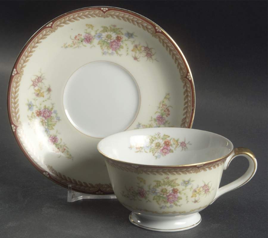 Georgette Footed Cup & Saucer Set by Noritake-1