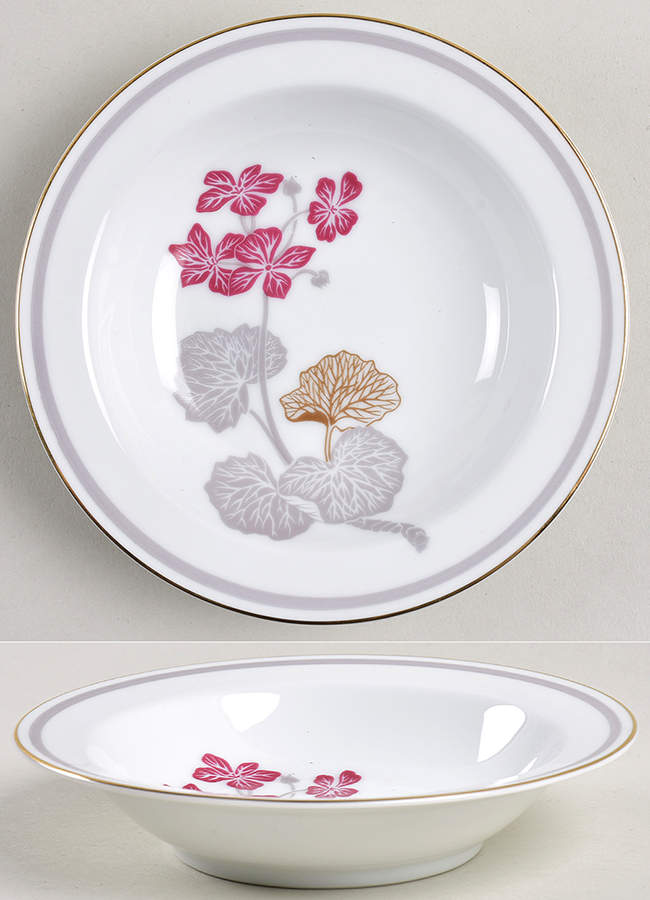 Geranium Rim Fruit/Dessert (Sauce) Bowl by Noritake-1