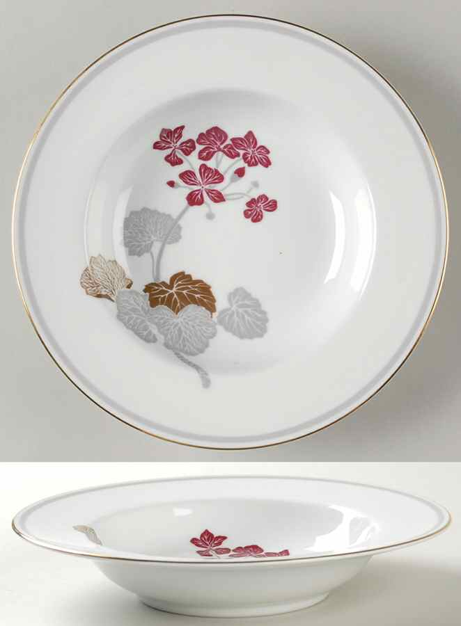 Geranium Rim Soup Bowl by Noritake-1