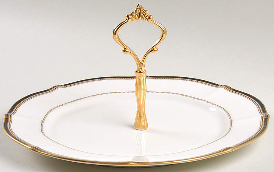 Gilded Age Round Serving Plate with Handle (DP) by Noritake-1