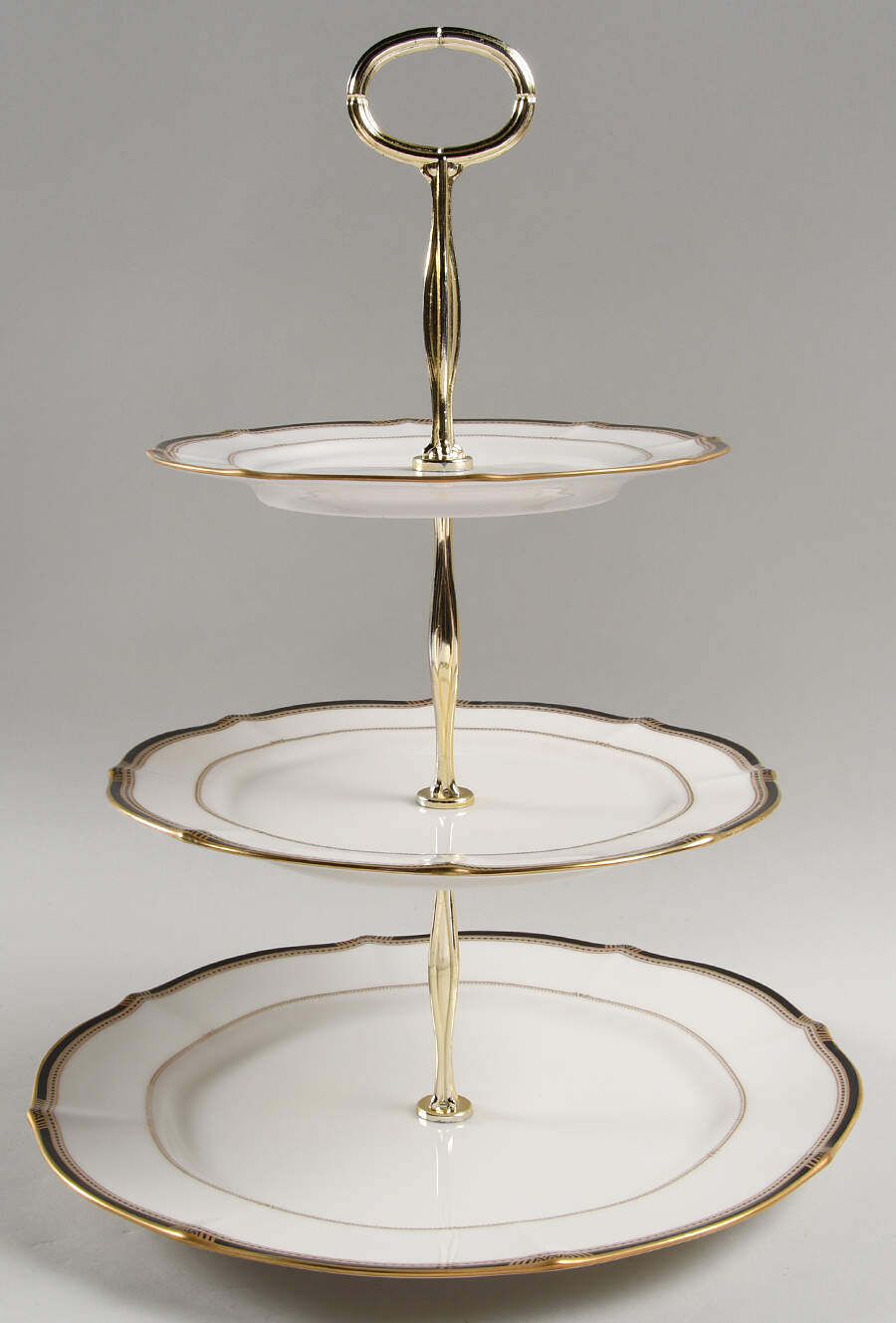 Gilded Age 13 7/8"-14 1/4" 3-Tiered Serving Tray(DP,SP,BB) HC by Noritake-1