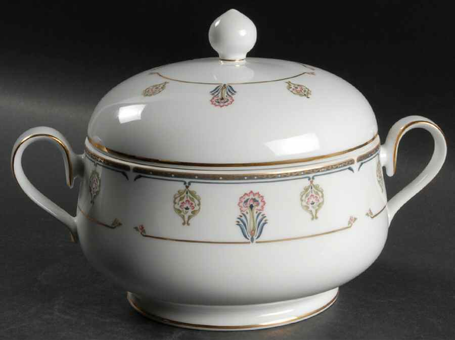 Gilded Blossoms Round Covered Vegetable by Noritake-1