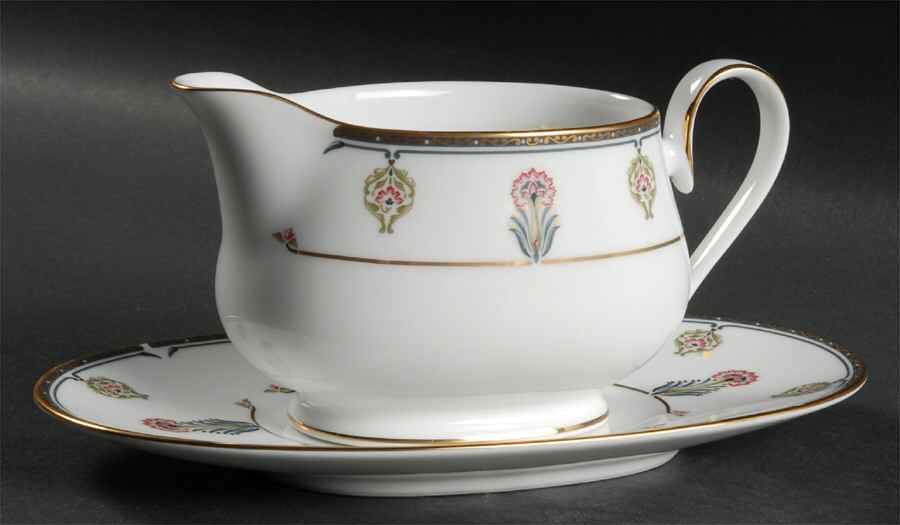 Gilded Blossoms Gravy Boat & Underplate (Relish/Butter) by Noritake-1
