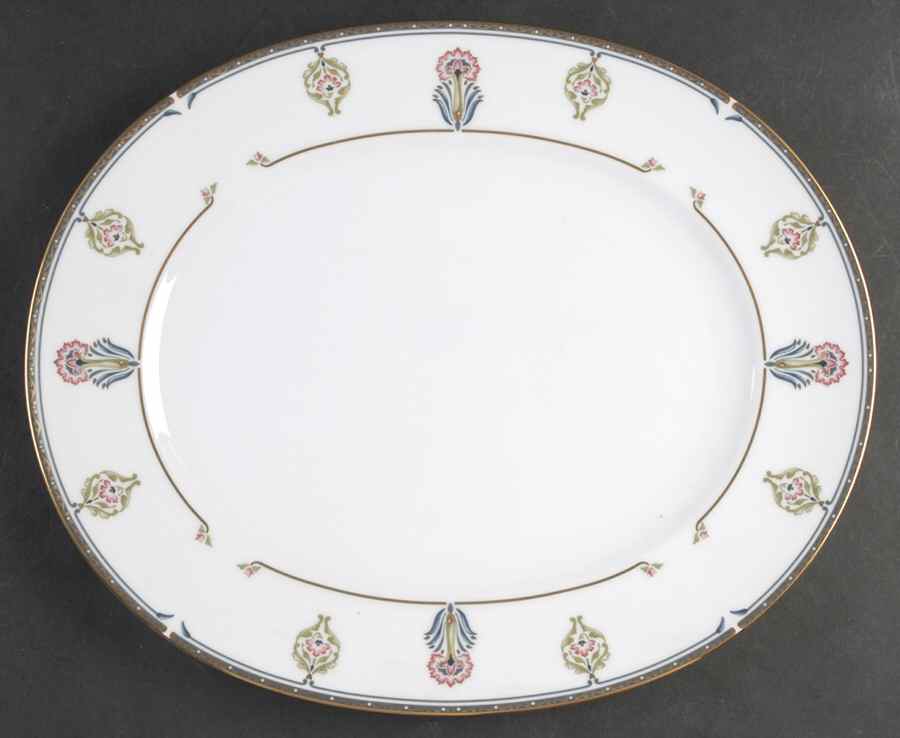 Gilded Blossoms 13" Oval Serving Platter by Noritake-1