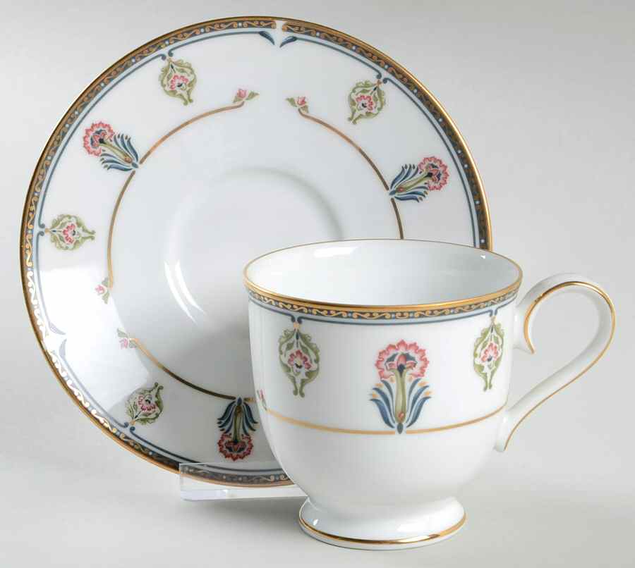 Gilded Blossoms Footed Cup & Saucer Set by Noritake-1