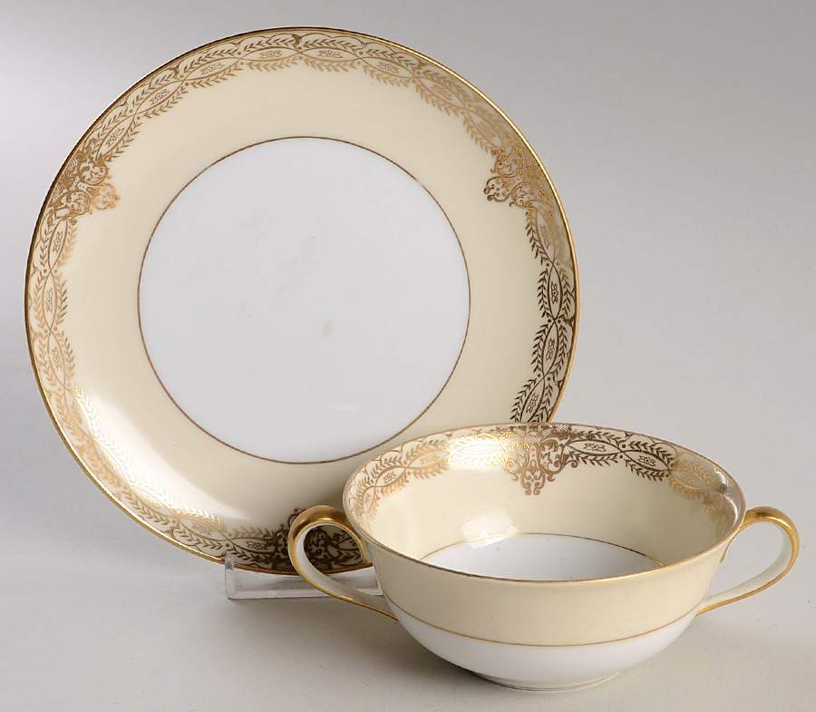 Gilda Flat Cream Soup Bowl & Saucer Set by Noritake-1
