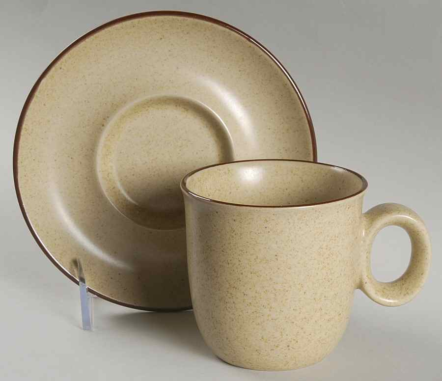 Gingerbread Flat Cup & Saucer Set by Noritake-1