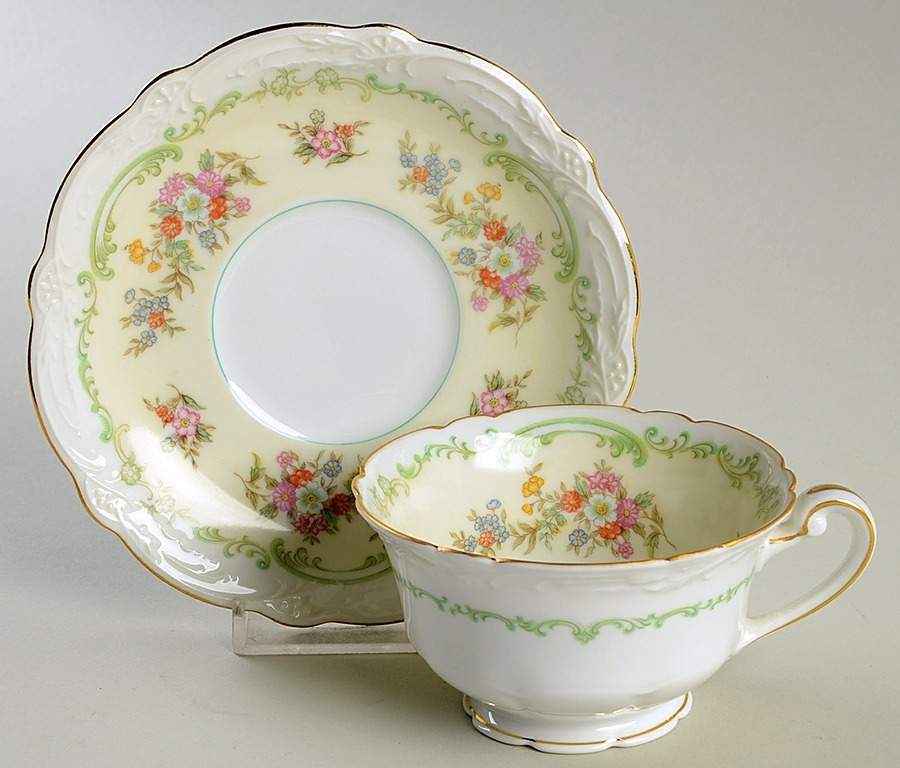 Glamour Footed Cup & Saucer Set by Noritake-1