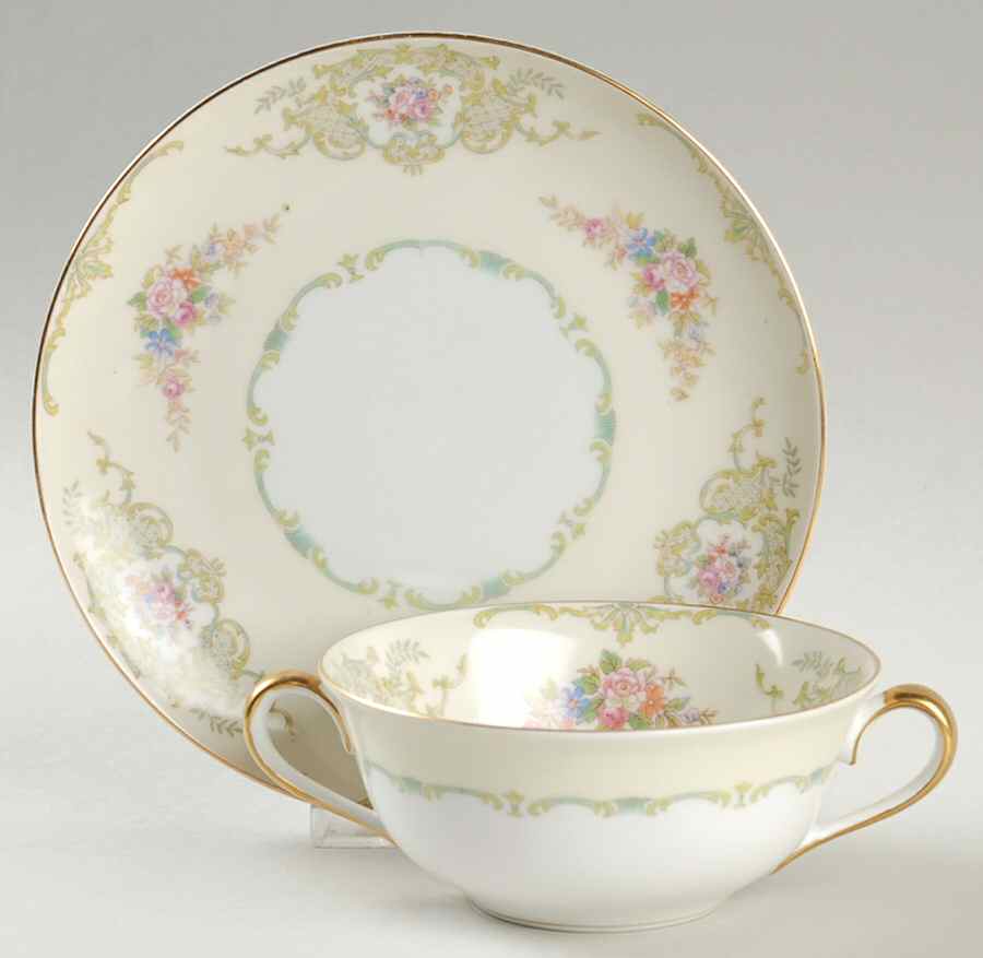 Glendola Flat Cream Soup Bowl & Saucer Set by Noritake-1