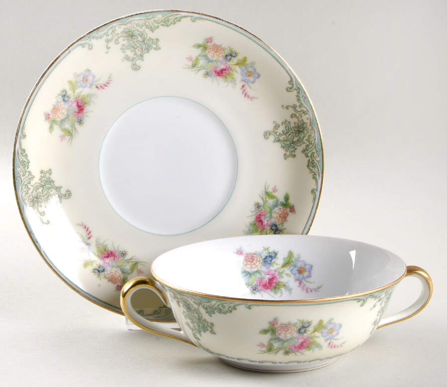 Glendon Flat Cream Soup Bowl & Saucer Set by Noritake-1