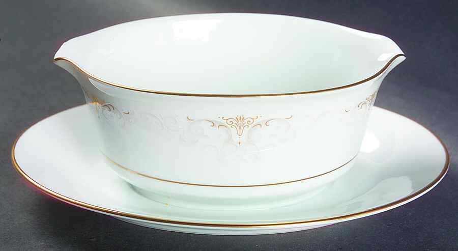 Glendola Gravy Boat with Attached Underplate by Noritake-1