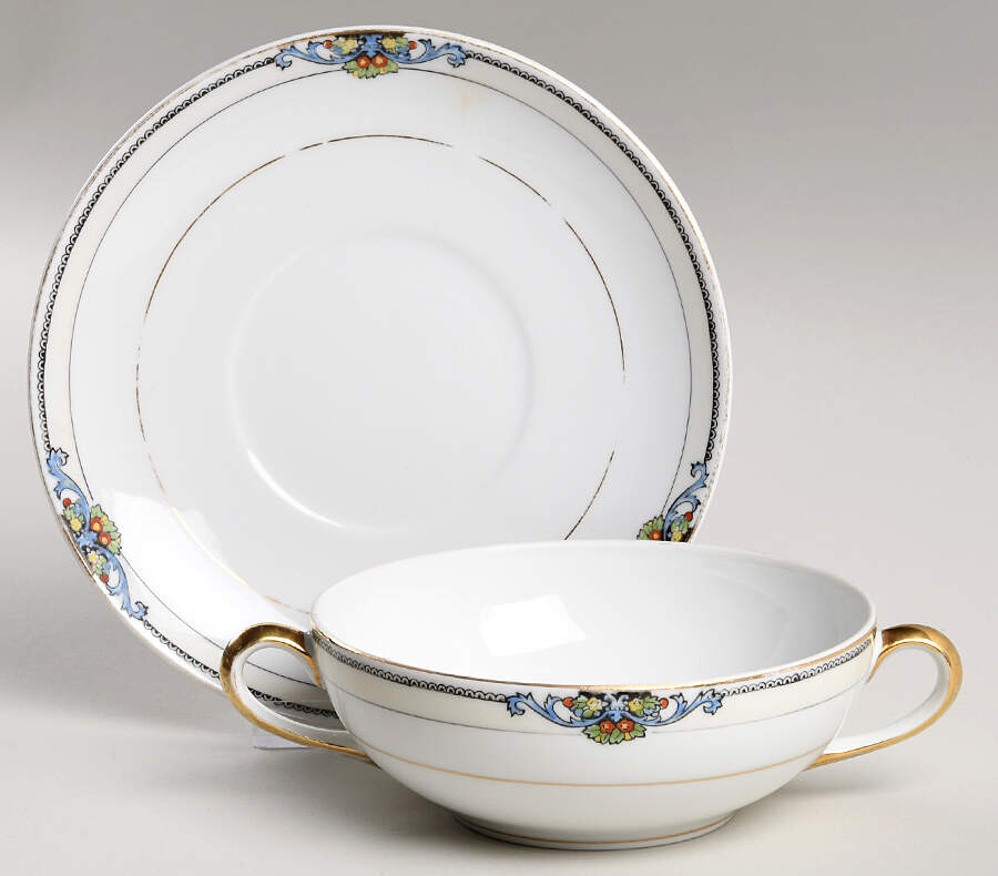 Glenora Flat Cream Soup Bowl & Saucer Set by Noritake-1
