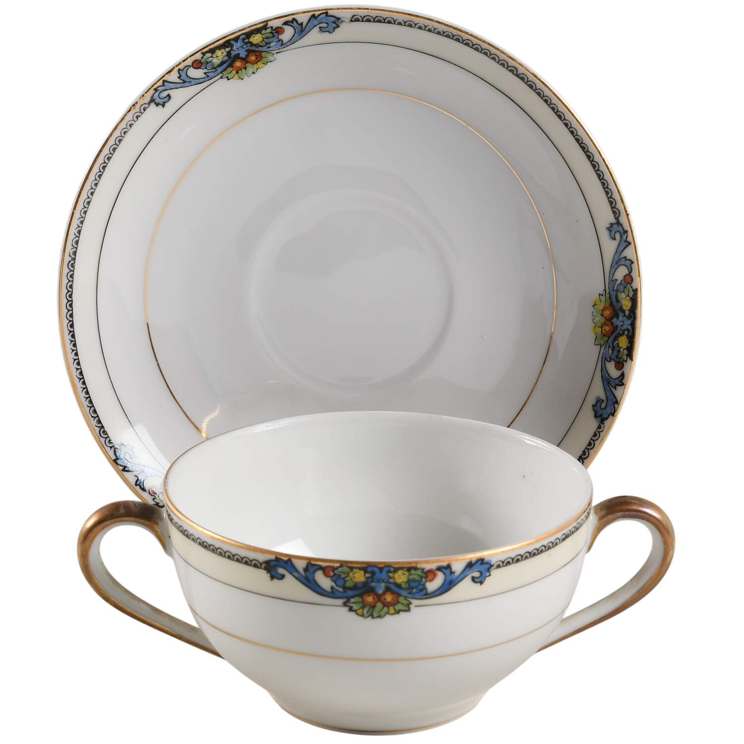 Glenora Flat Bouillon Cup & Saucer by Noritake-1