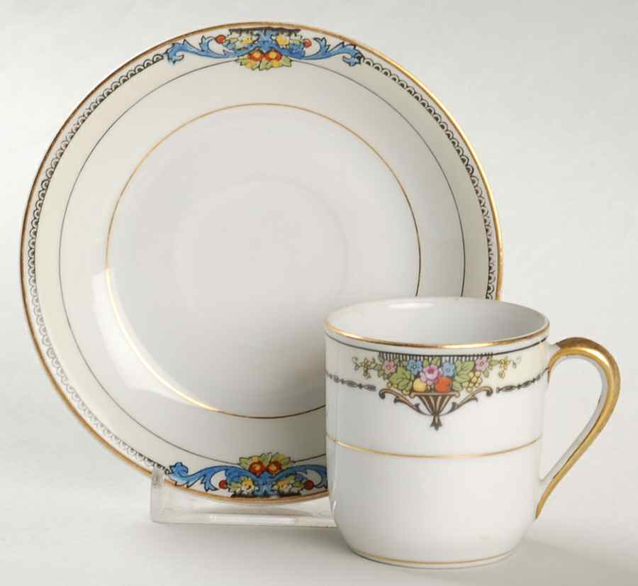 Glenora Flat Demitasse Cup & Saucer Set by Noritake-1