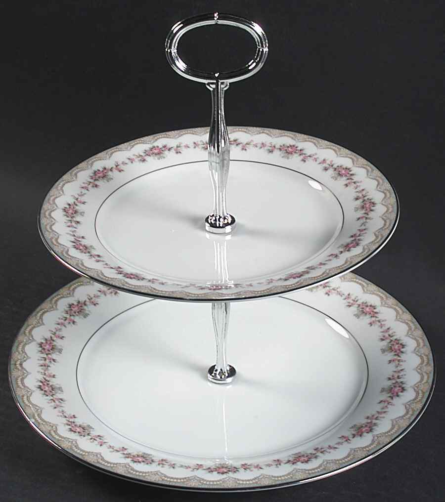 Glenwood (5770) 6 5/8"-10"  2 Tiered Serving Tray (Dp, Sp) HC by Noritake-1