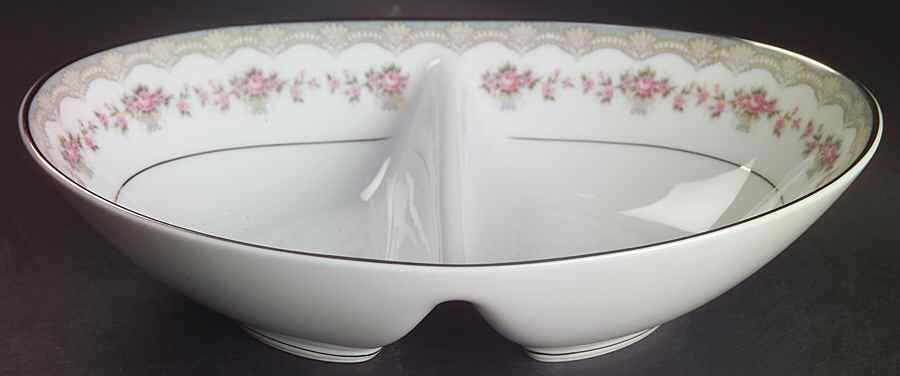 Glenwood (5770) 10" Oval Divided Vegetable Bowl by Noritake-1