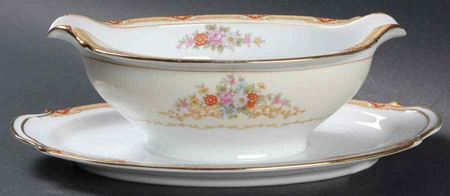 Glenwood (6500) Gravy Boat with Attached Underplate by Noritake-1