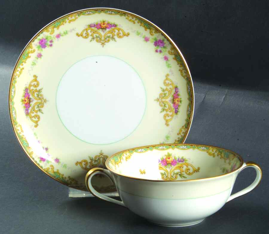 Gloria Flat Cream Soup Bowl & Saucer Set by Noritake-1